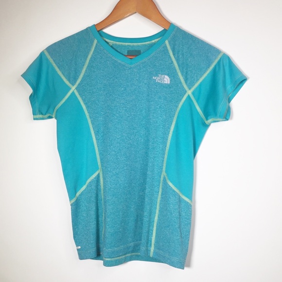 The North Face Vaporwick Blue Short Sleeve Tee - Picture 1 of 10